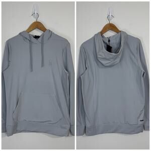 NWT Spyder Active Pullover Hoodie Size M Gray Pockets Drawstrings Athletic Gym
